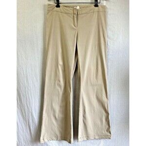 Motivi Womens Beige Flare Wide Leg Stretch Full Length Pants Sz 14 Runs small